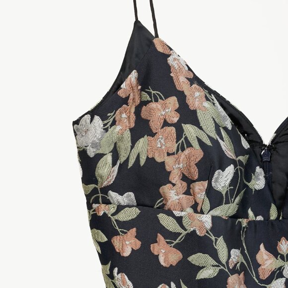 ML Monique Lhuillier Midnight Floral Jacquard Maxi Dress - Picture 5 of 11